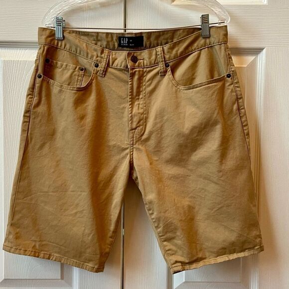 TAN GAP DENIM SLIM FITTING SHORTS SIZE 34 - Picture 1 of 5